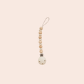 Pacifier Clip Beech wood and food-grade silicone beads Handmade with care
